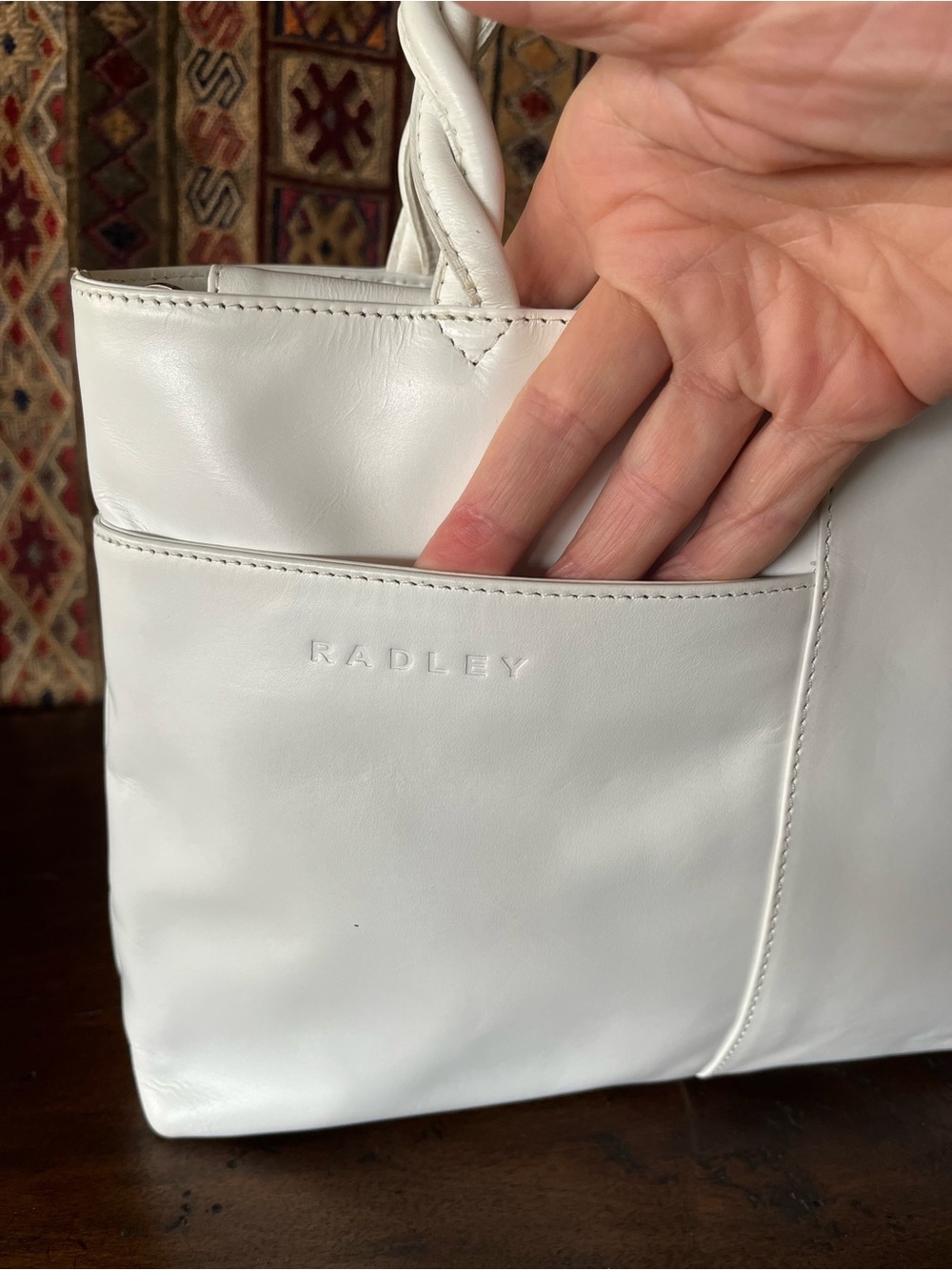 Radley London White Leather Handbag NWT - Picture 4 of 13